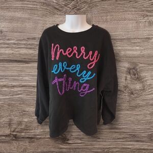 Ladies Black Merry Everything Sweatshirt Size XL